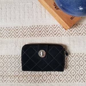 Vera Bradley Black Quilted Velvet Wallet